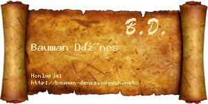 Bauman Dénes névjegykártya